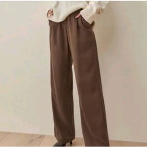 Reformation Mason brown wide leg high rise pants sz 2